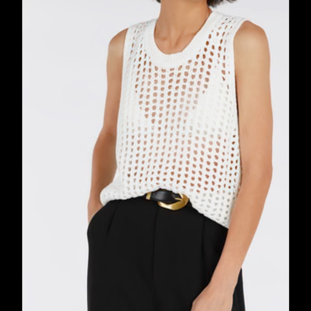 NWT DISSH White Crochet Top